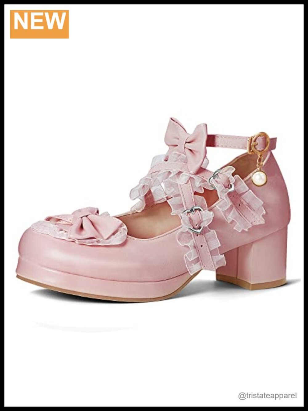 Women's Mary Jane Platform Chunky Block Heels Cosplay Kawaii Bow Lace Ankle